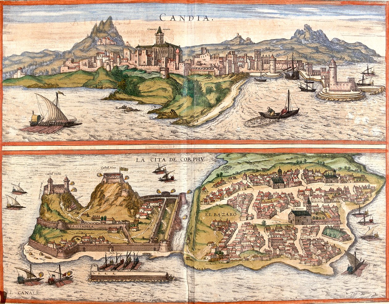 Heraklion, Corfù, Grecia da Georg and Hogenberg Franz (1535 90) Braun