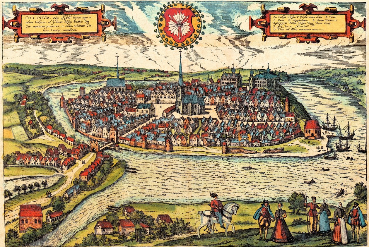 Kiel, Germania da Georg and Hogenberg Franz (1535 90) Braun