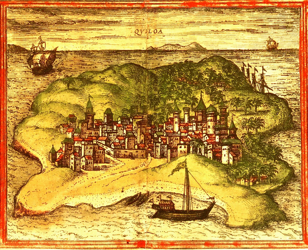 Kilwa, Tanzania da Georg and Hogenberg Franz (1535 90) Braun