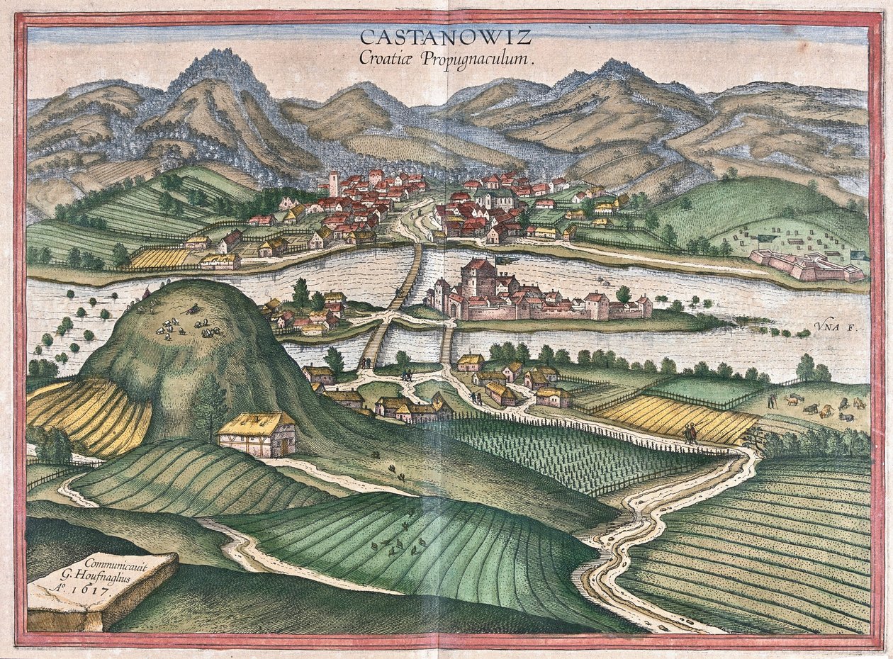 Kostajnica, Croazia da Georg Braun and Hogenberg Franz