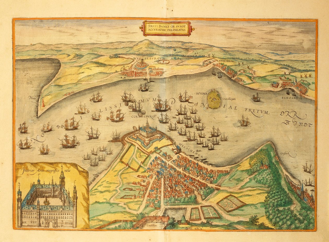 Kronborg da Civitates Orbis Terrarum da Georg Braun and Hogenberg Franz