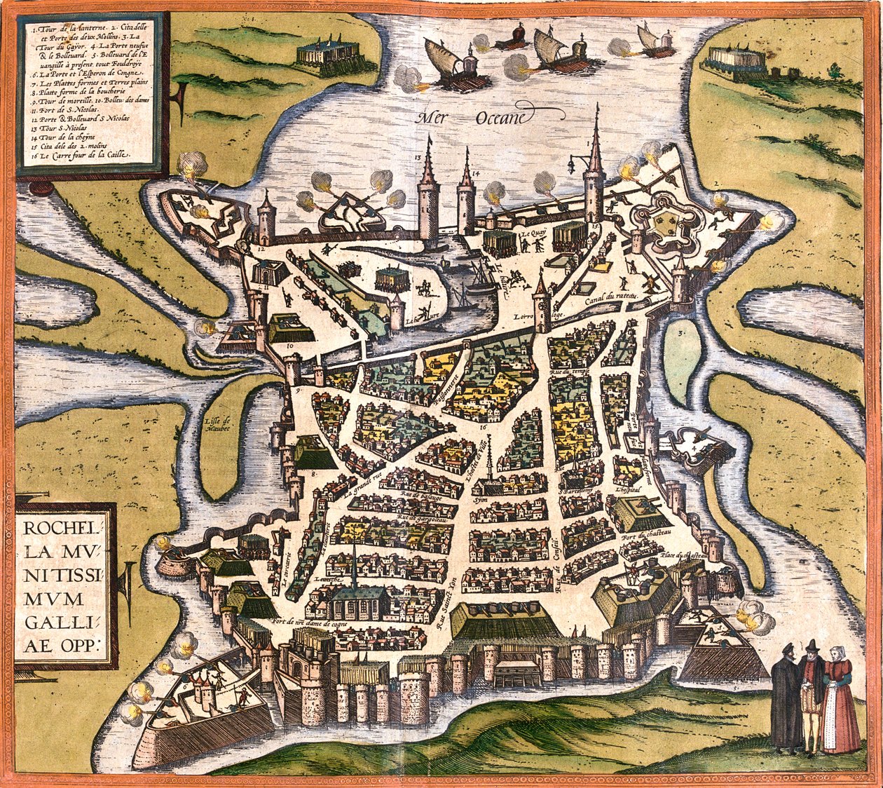 La Rochelle, Francia da Georg and Hogenberg Franz (1535 90) Braun