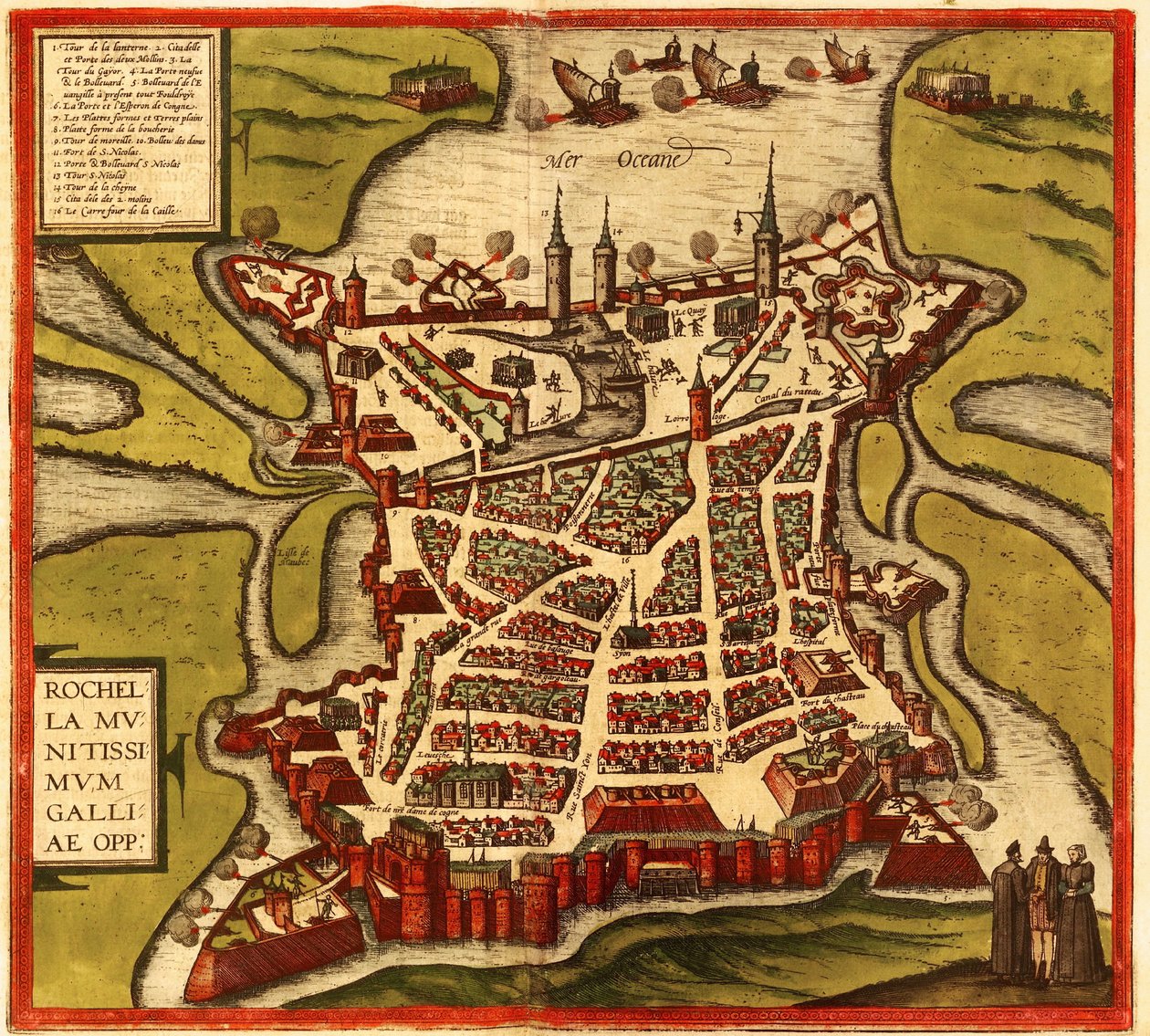 La Rochelle, Francia da Georg and Hogenberg Franz (1535 90) Braun