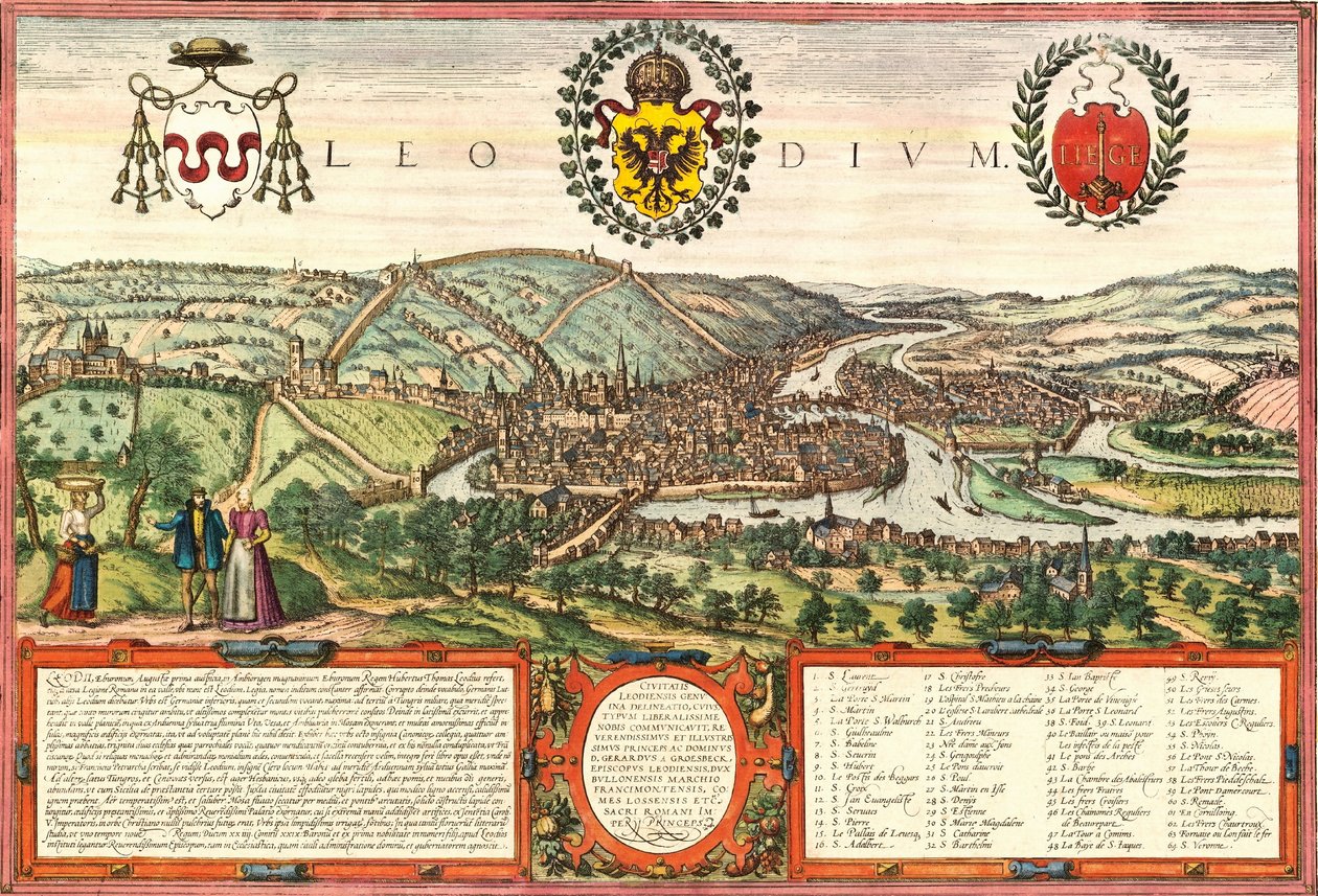 Liegi, Belgio da Georg and Hogenberg Franz (1535 90) Braun