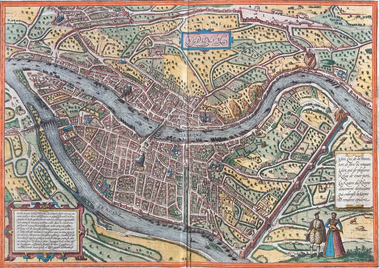Lione, Francia da Georg and Hogenberg Franz (1535 90) Braun