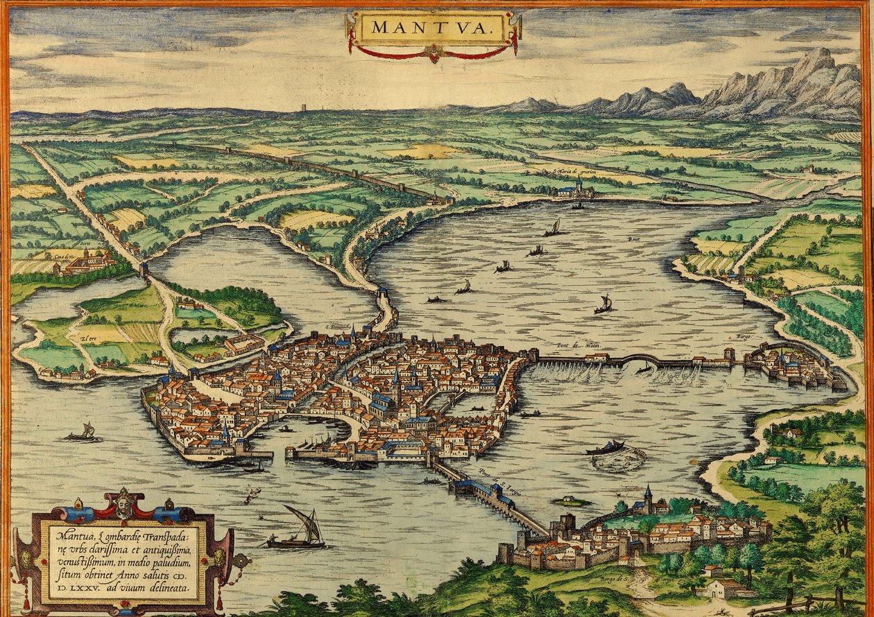 Mantova, Italia da Georg and Hogenberg Franz (1535 90) Braun