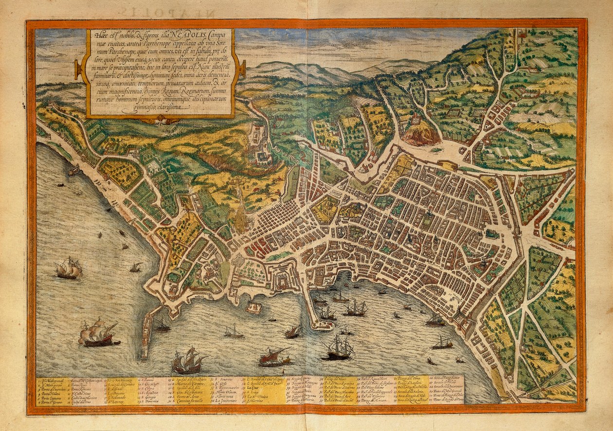Mappa da Civitates Orbis Terrarum di Georg Braun da Georg Braun and Hogenberg Franz