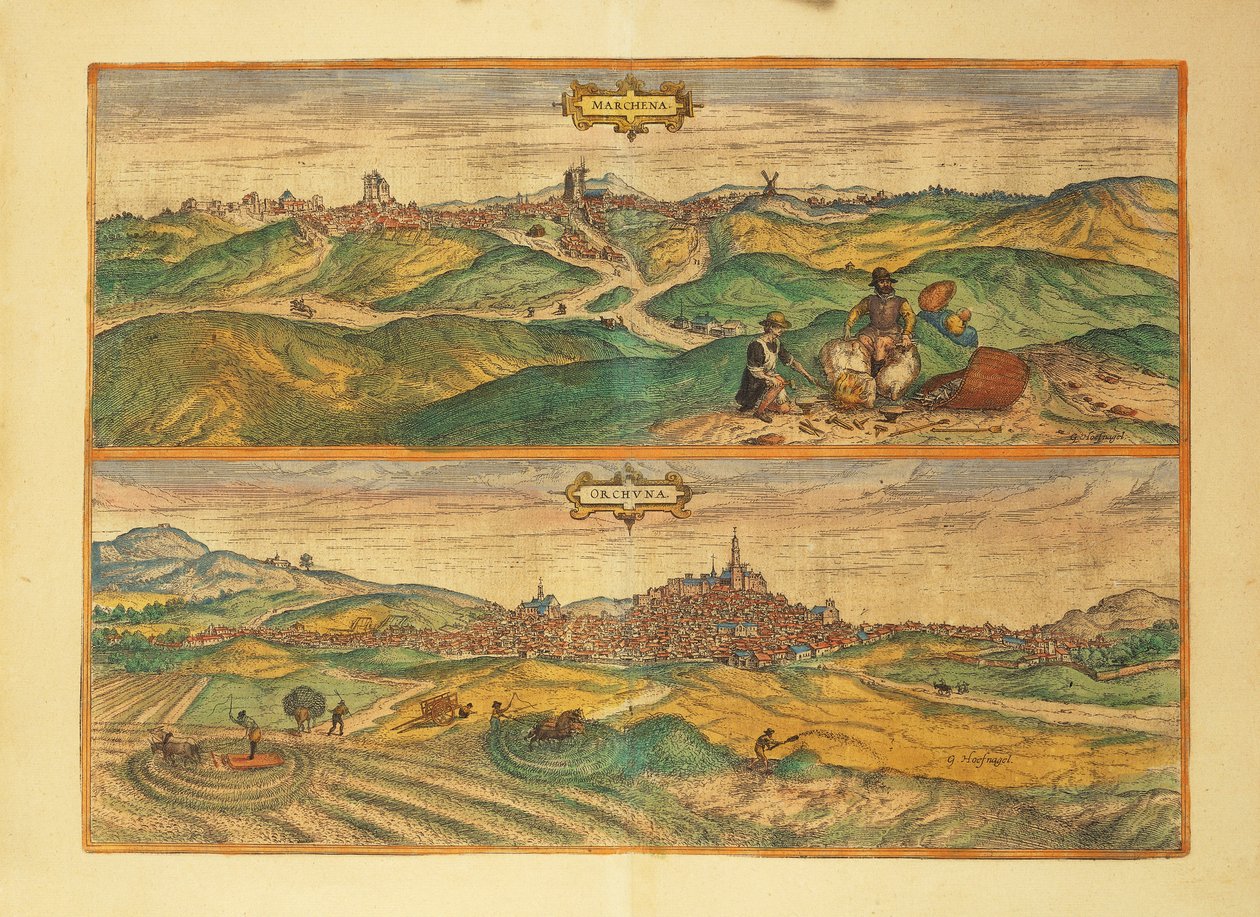 Mappa di Marchena e Osuna da Civitates Orbis Terrarum da Georg Braun and Hogenberg Franz