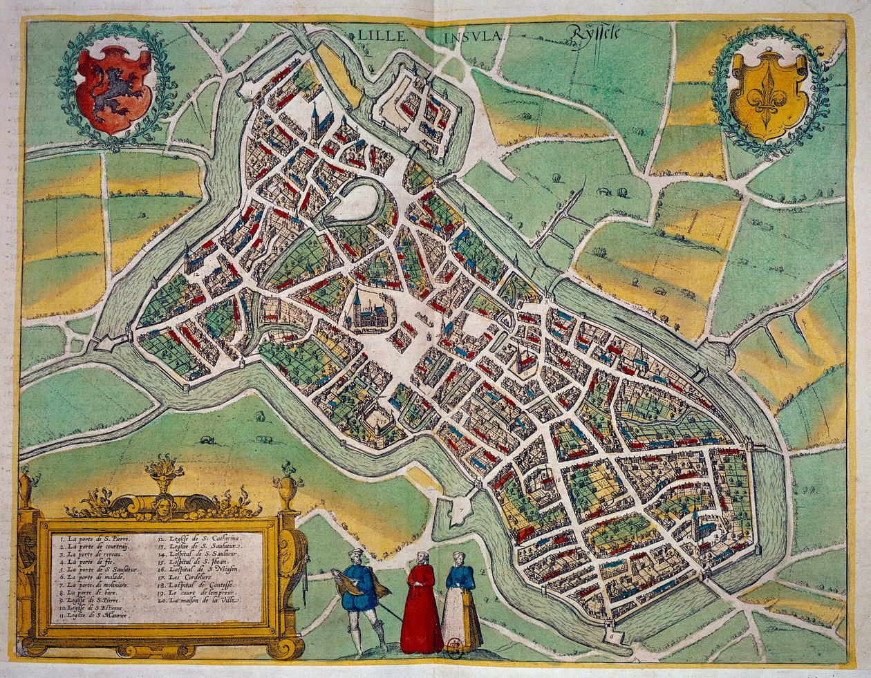 Mappa della città di Lille da "Civitates Orbis Terrarum" di Georg Braun (1541-1622) e Frans Hogenberg (1535-1590) Circa 1572-1617. Parigi, B.N. da Georg Braun and Hogenberg Franz
