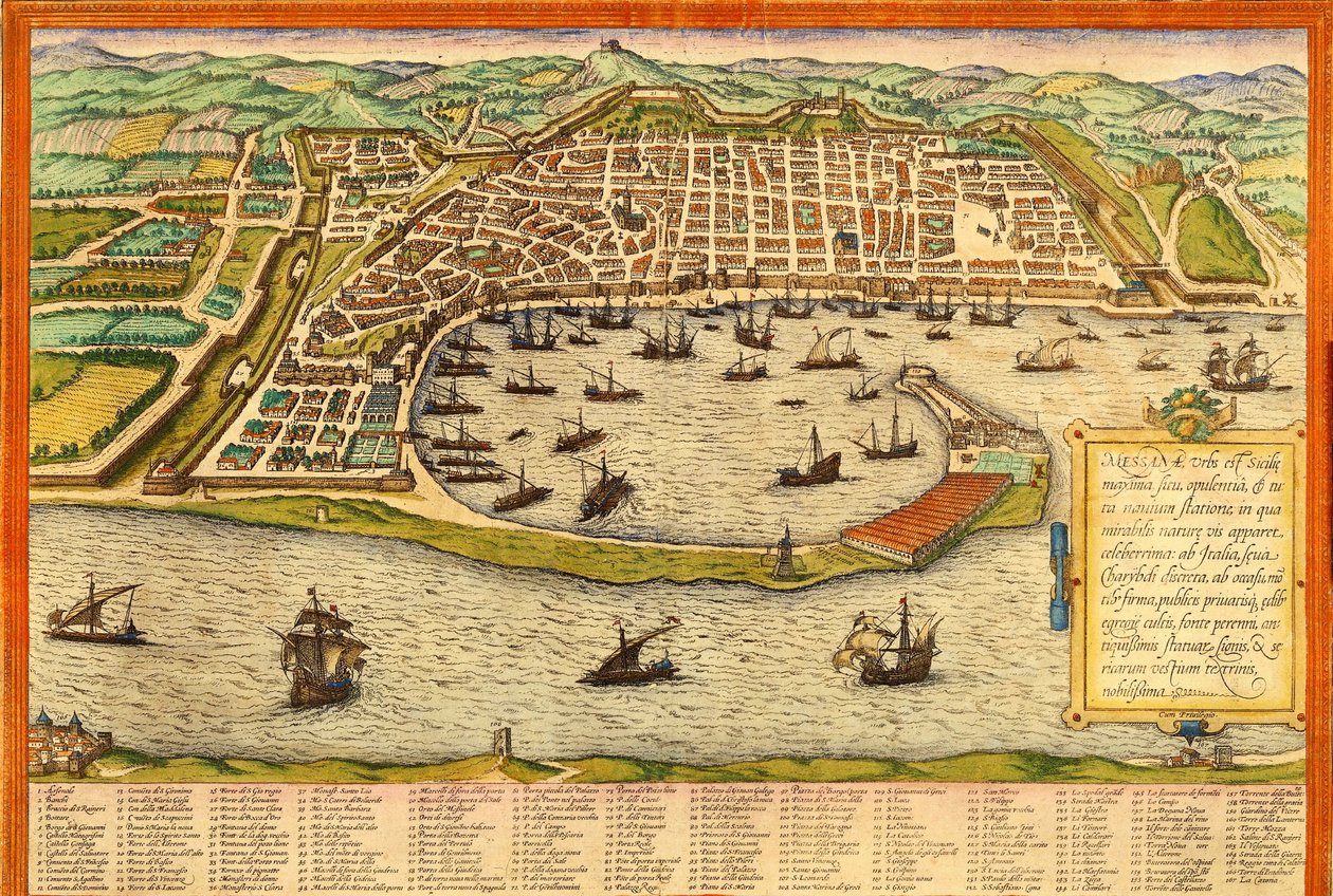 Messina, Italy da Georg and Hogenberg Franz (1535 90) Braun
