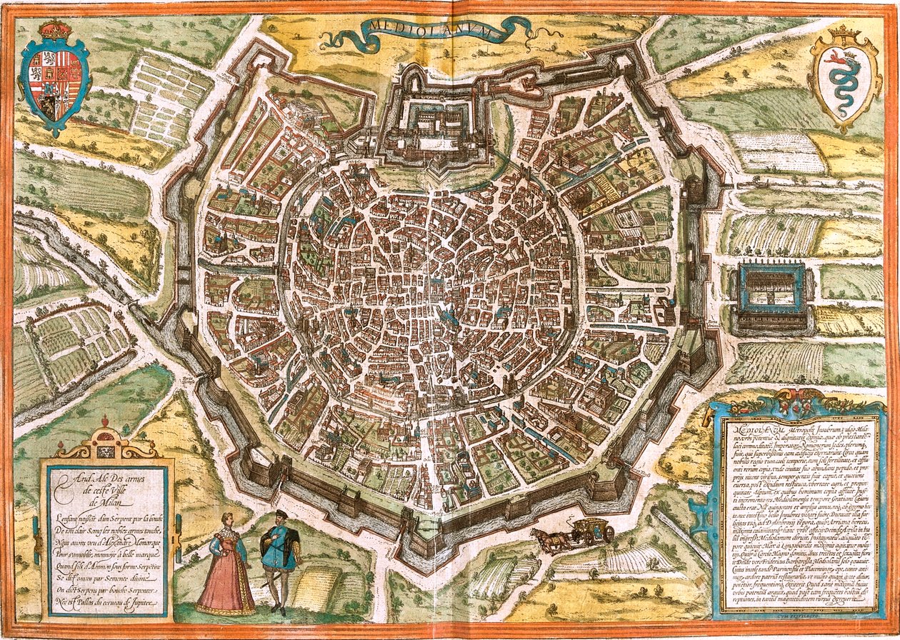 Milano, Italia da Georg and Hogenberg Franz (1535 90) Braun