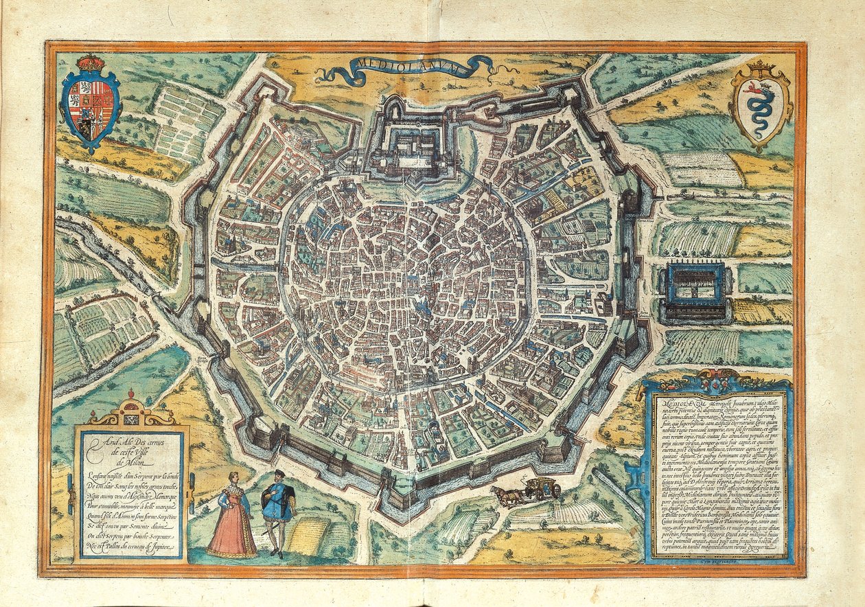 Milano dal Civitates Orbis Terrarum di Georg Braun da Georg Braun and Hogenberg Franz
