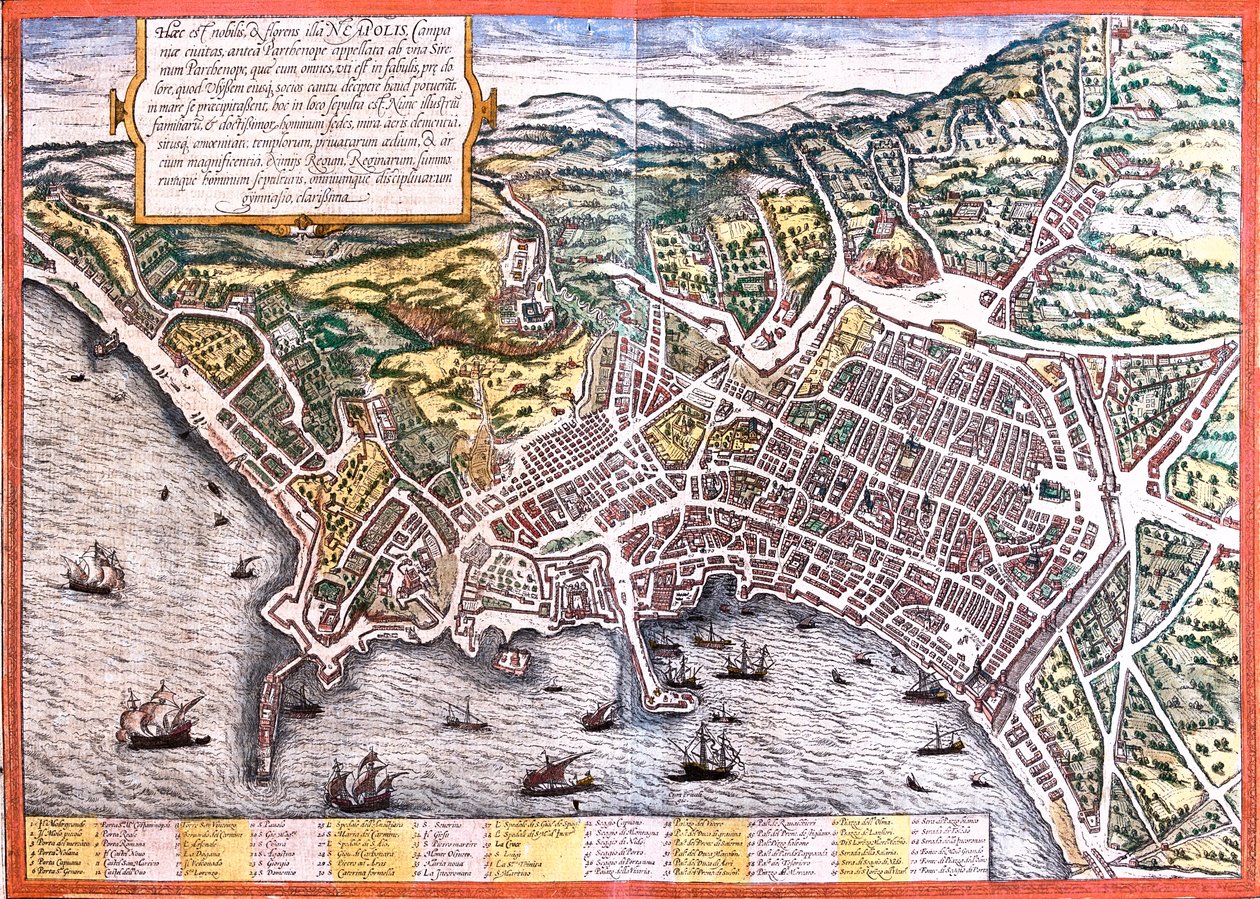 Napoli, Italia da Georg and Hogenberg Franz (1535-90) Braun