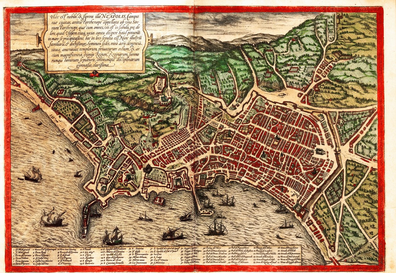 Napoli, Napoli, Italia da Georg and Hogenberg Franz (1535 90) Braun