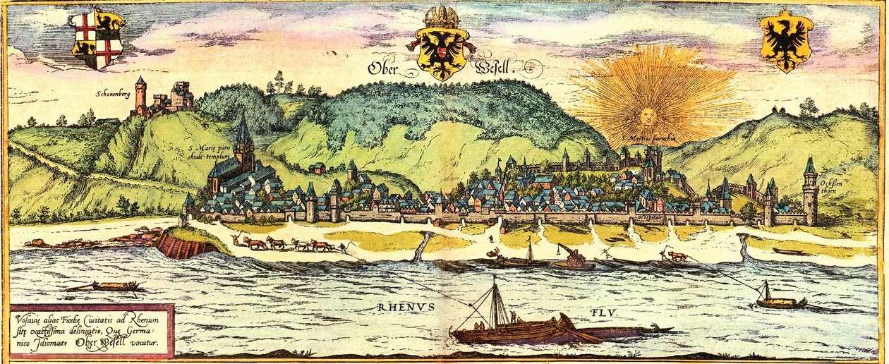Oberwesel, Germania da Georg and Hogenberg Franz (1535 90) Braun