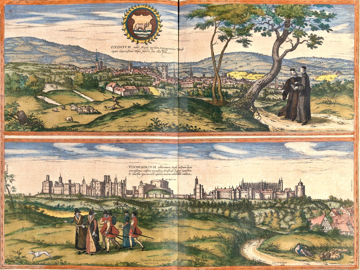 Oxford, Windsor, Schloss, Großbritannien von Georg and Hogenberg Franz (1535-90) Braun