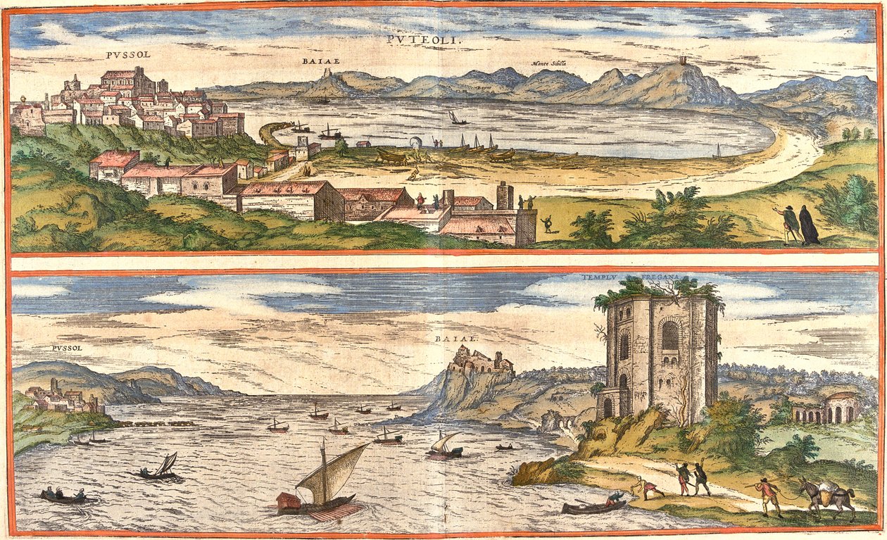 Pozzuoli, Baiae, Italy da Georg and Hogenberg Franz (1535 90) Braun