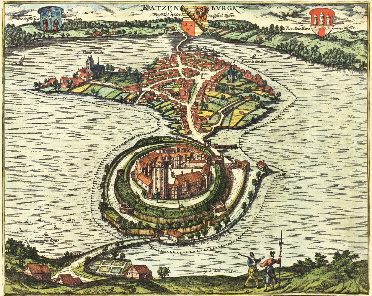 Ratzeburg, Germania da Georg and Hogenberg Franz (1535 90) Braun