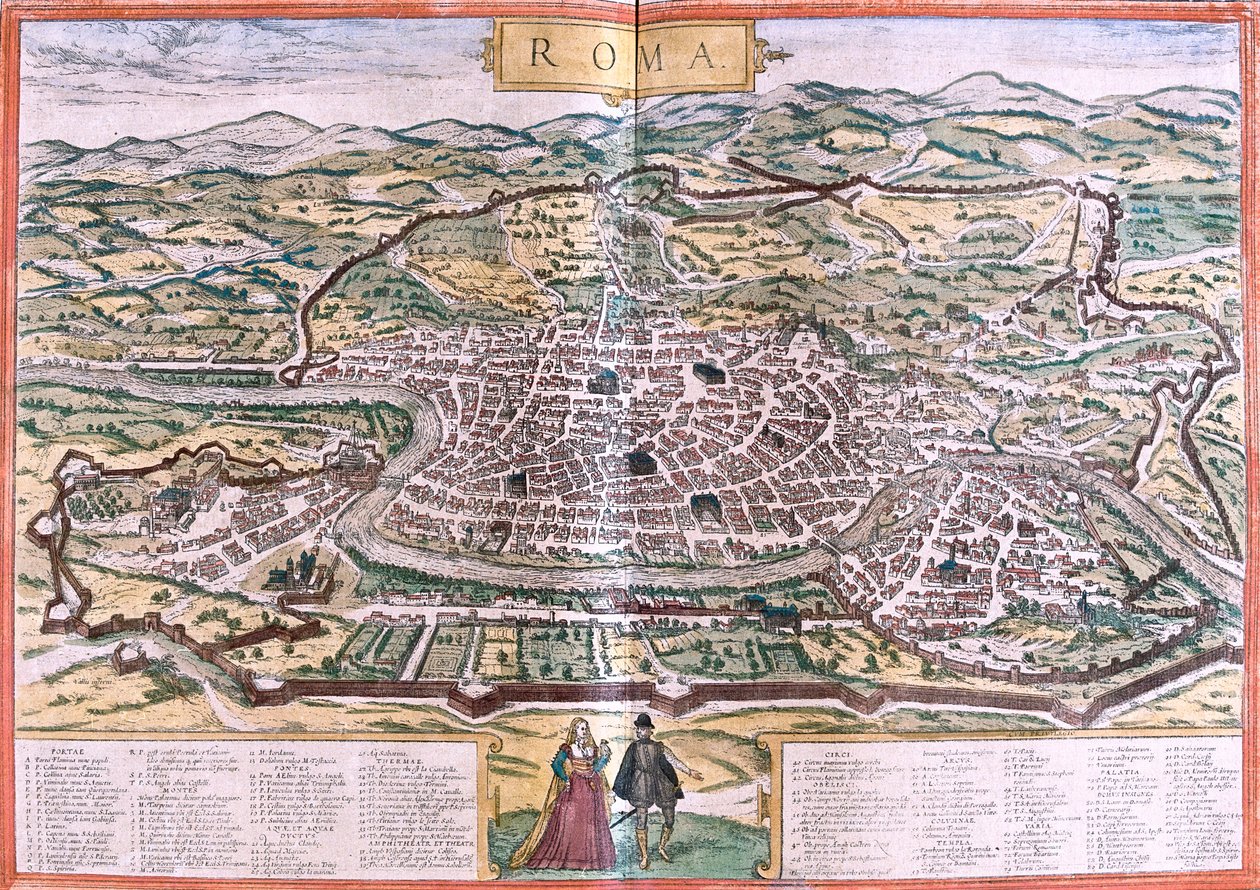 Roma, Italia da Georg and Hogenberg Franz (1535 90) Braun