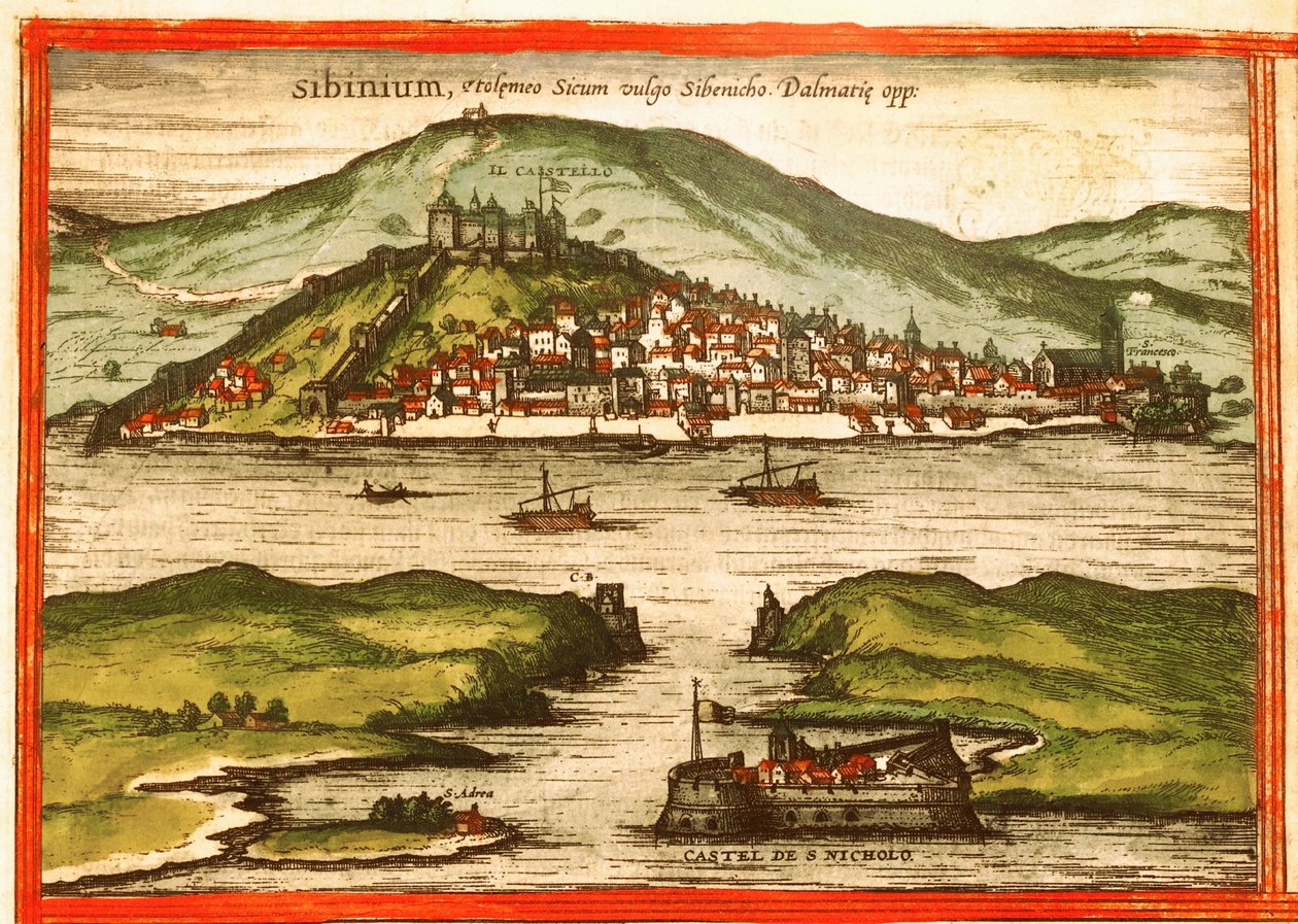 Sibenik, Croazia da Georg and Hogenberg Franz (1535 90) Braun