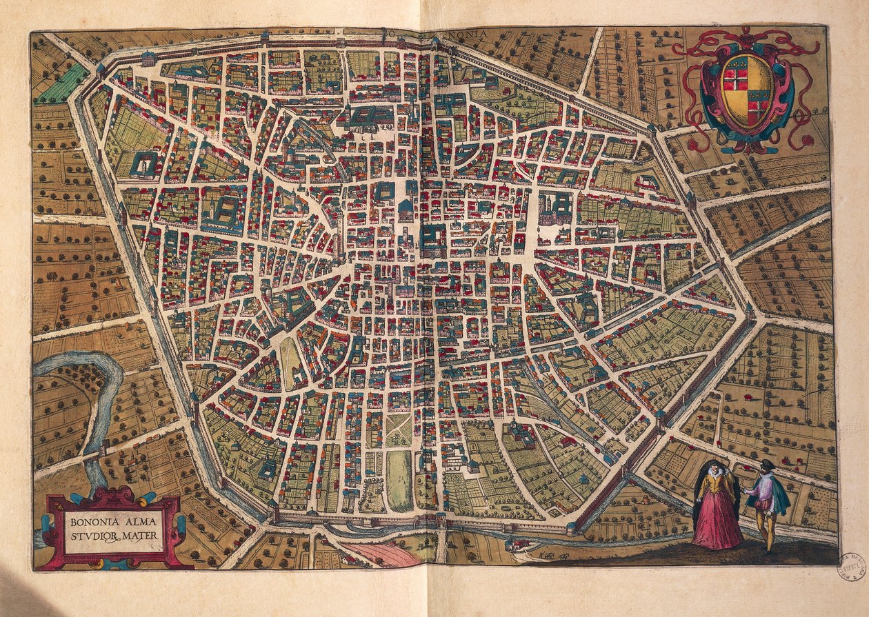 La città di Bologna, da Civitates Orbis Terrarum da Georg Braun and Hogenberg Franz