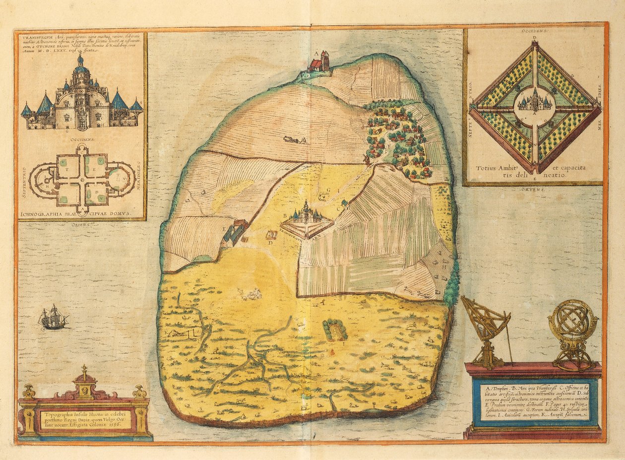 Uranienborg da Civitates Orbis Terrarum da Georg Braun and Hogenberg Franz