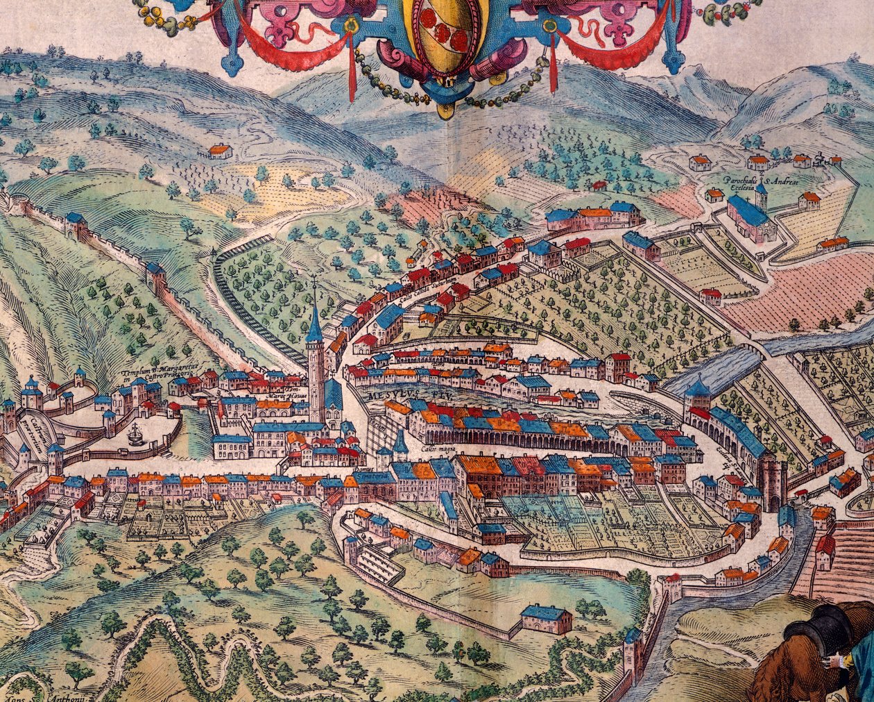 Veduta di Serravalle Scrivia da Georg Braun and Hogenberg Franz