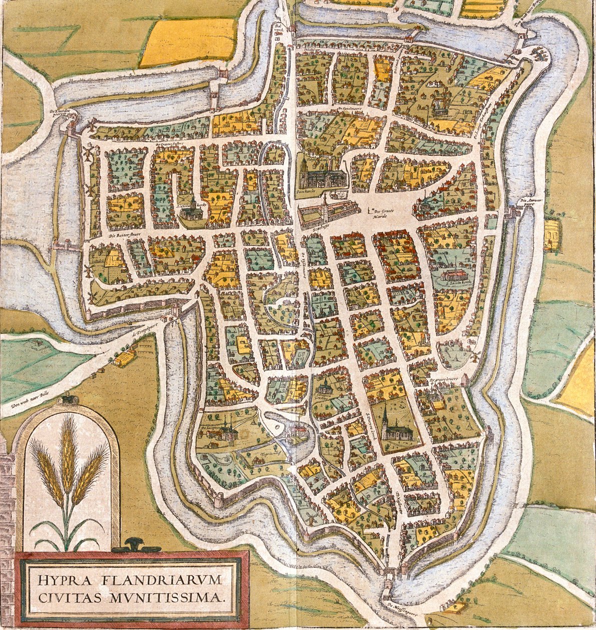 Ypres, Belgio da Georg and Hogenberg Franz (1535 90) Braun