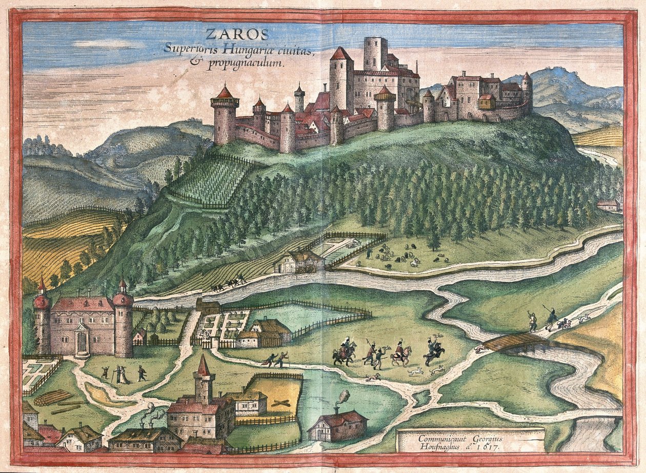 Zaros, sul Monte Ida, Creta (incisione) da Georg Braun and Hogenberg Franz