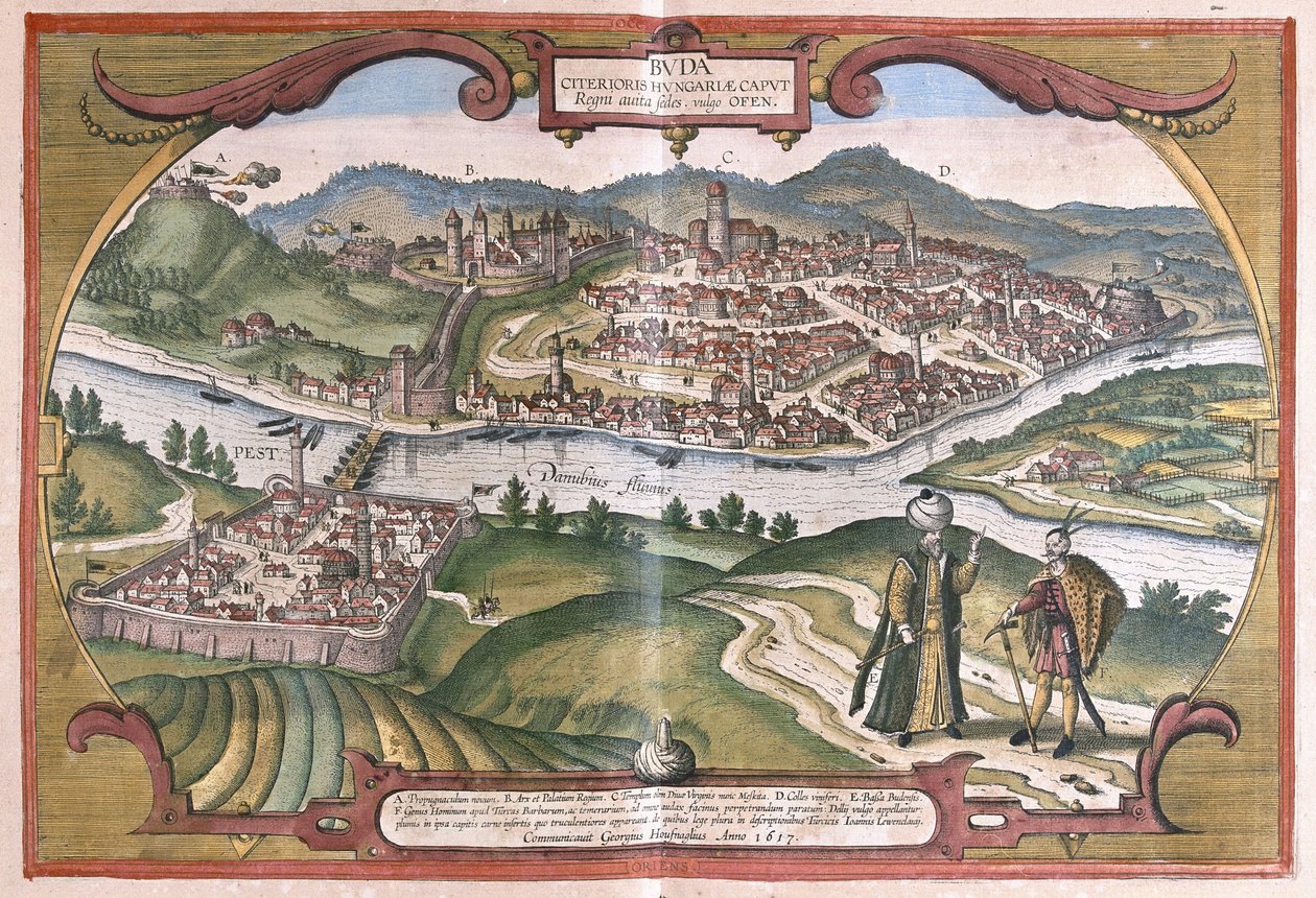 Budapest, Ungheria (incisione) da Georg Braun and Hogenberg Franz