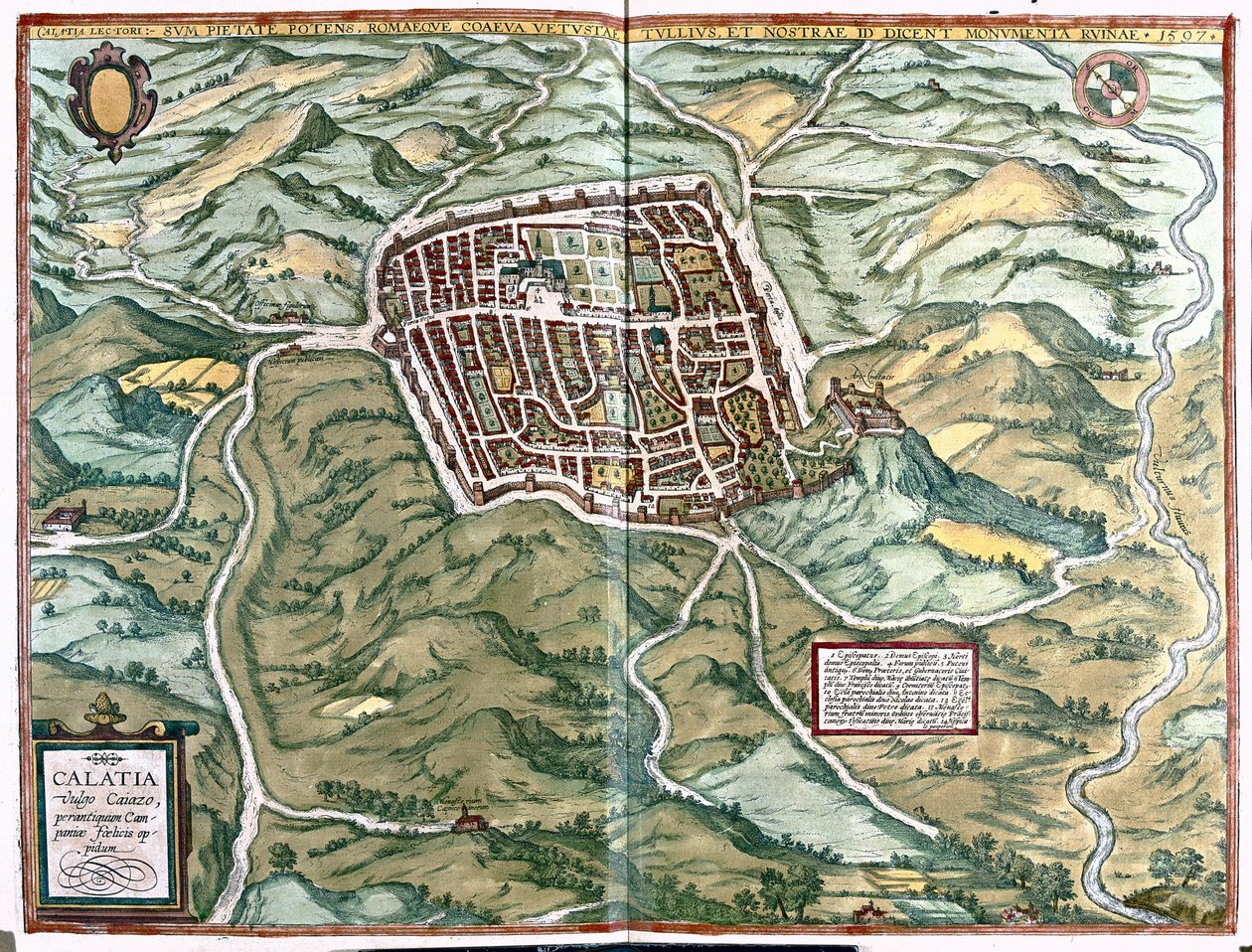 Caiazzo (provincia di Caserta), Italia da Georg Braun and Hogenberg Franz