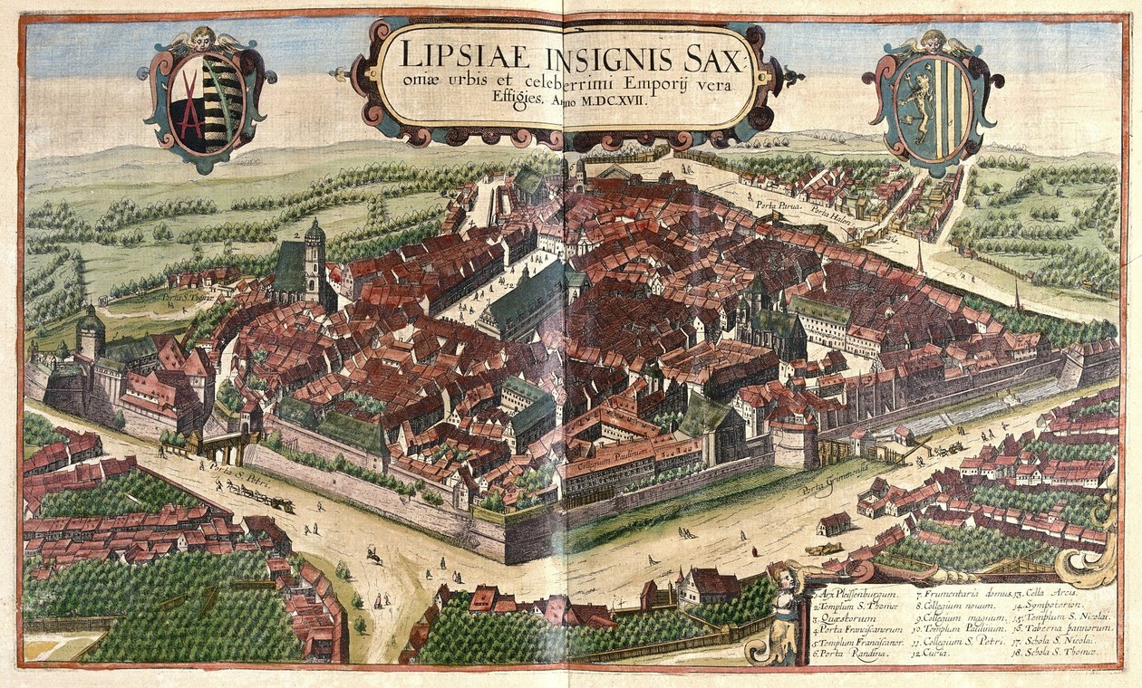 Lipsia, Sassonia, Germania da Georg Braun and Hogenberg Franz