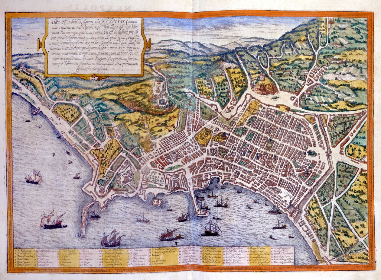 Napoli (Atlante di Braun & Hogenberg) da Georg Braun and Hogenberg Franz