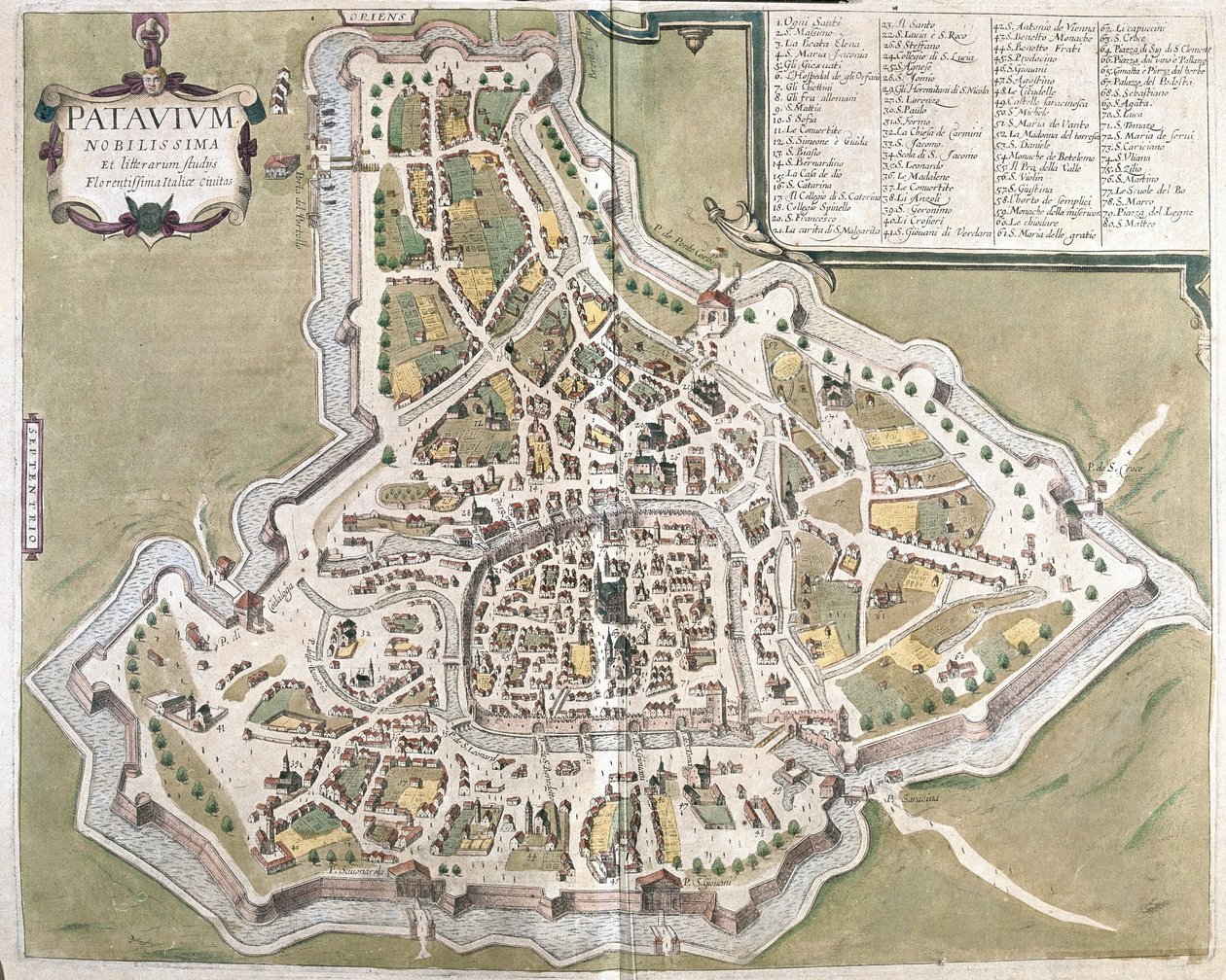 Padova, regione Veneto, Italia (incisione) da Georg Braun and Hogenberg Franz