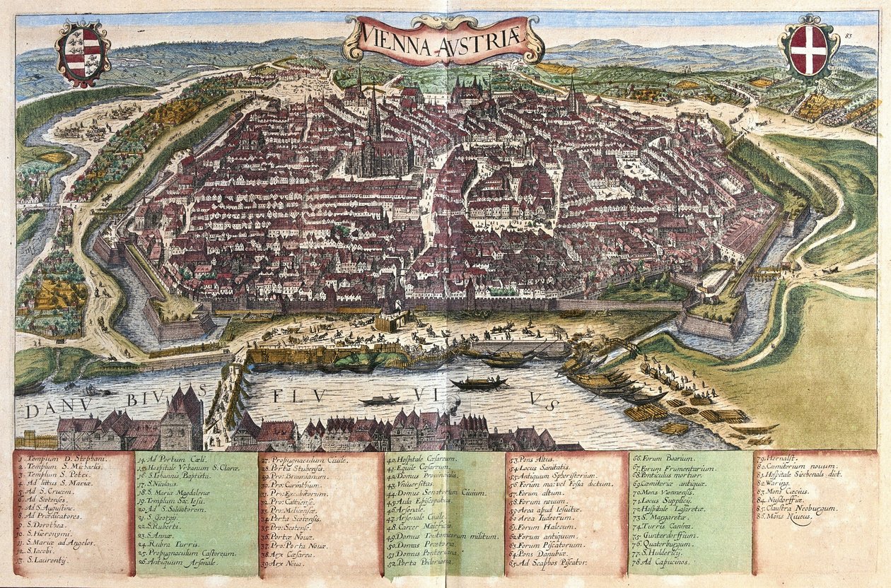Vienna, Austria (incisione) da Georg Braun and Hogenberg Franz