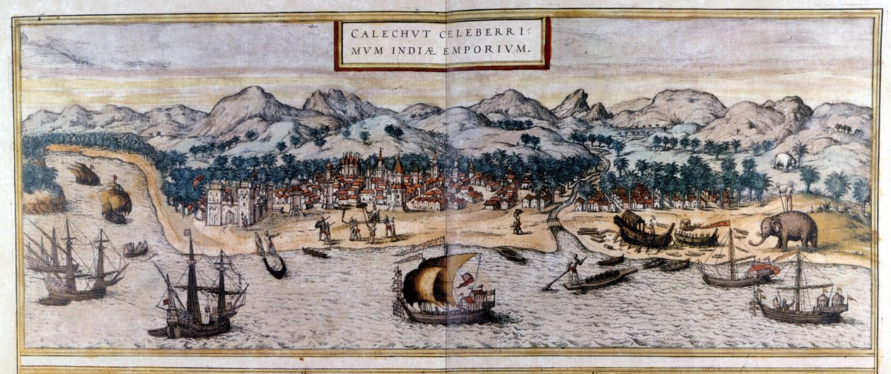 Veduta di Kozhikode o Calicut in India dall
