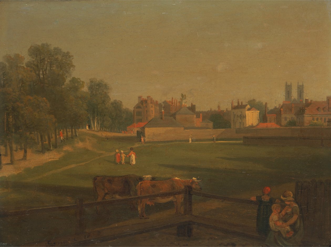 Vista occidentale di parte di Westminster e Bird Cage Walk presa dalla Mill House da George Arnald