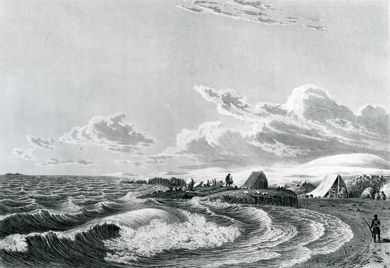 Spedizione di Franklin accampata a Point Turnagain, 1821 da George Back