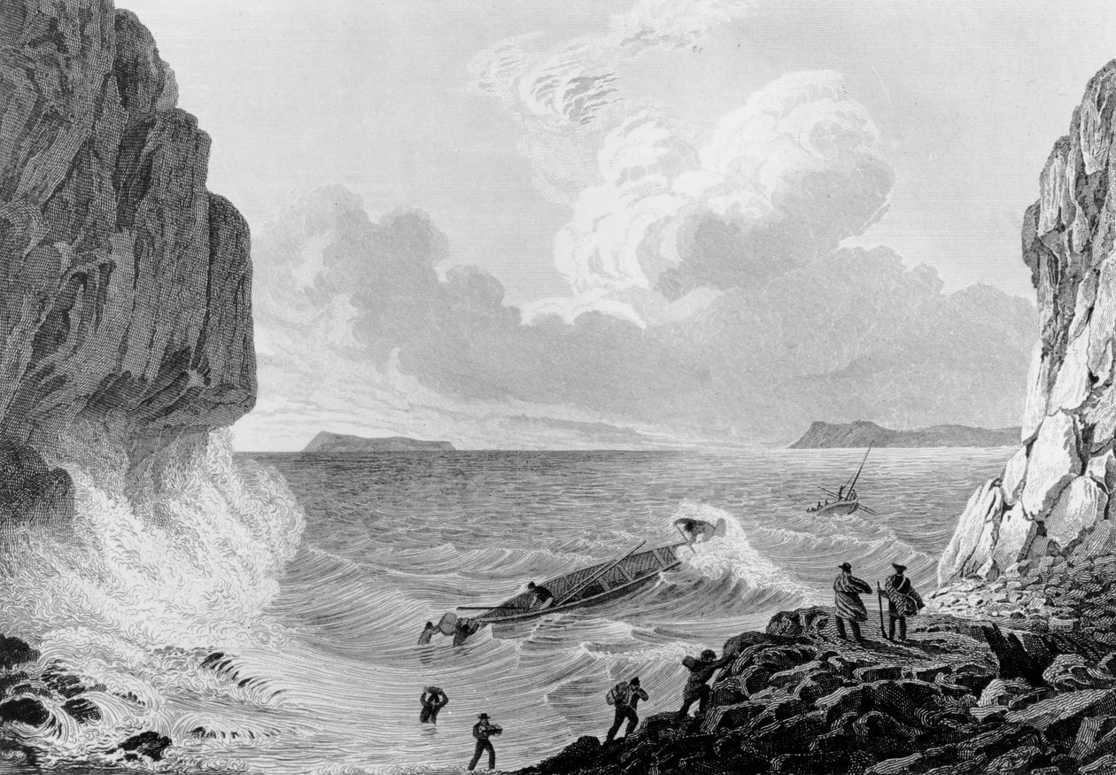 La spedizione di Franklin sbarca in una tempesta da George Back