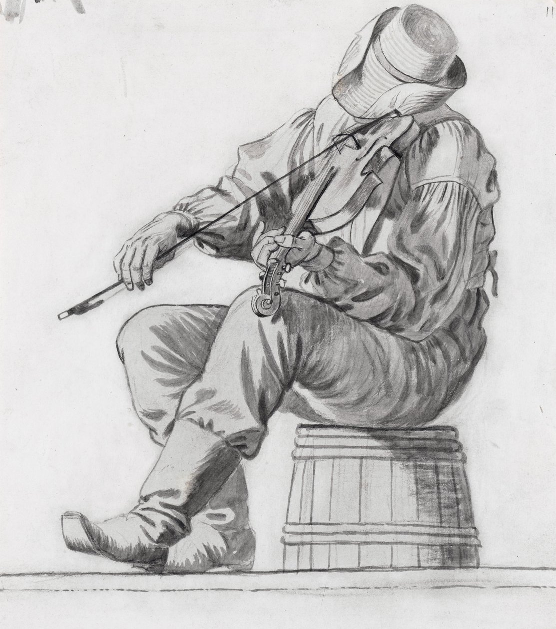 Violinista (studio per I gaudenti del battello) (recto) da George Caleb Bingham