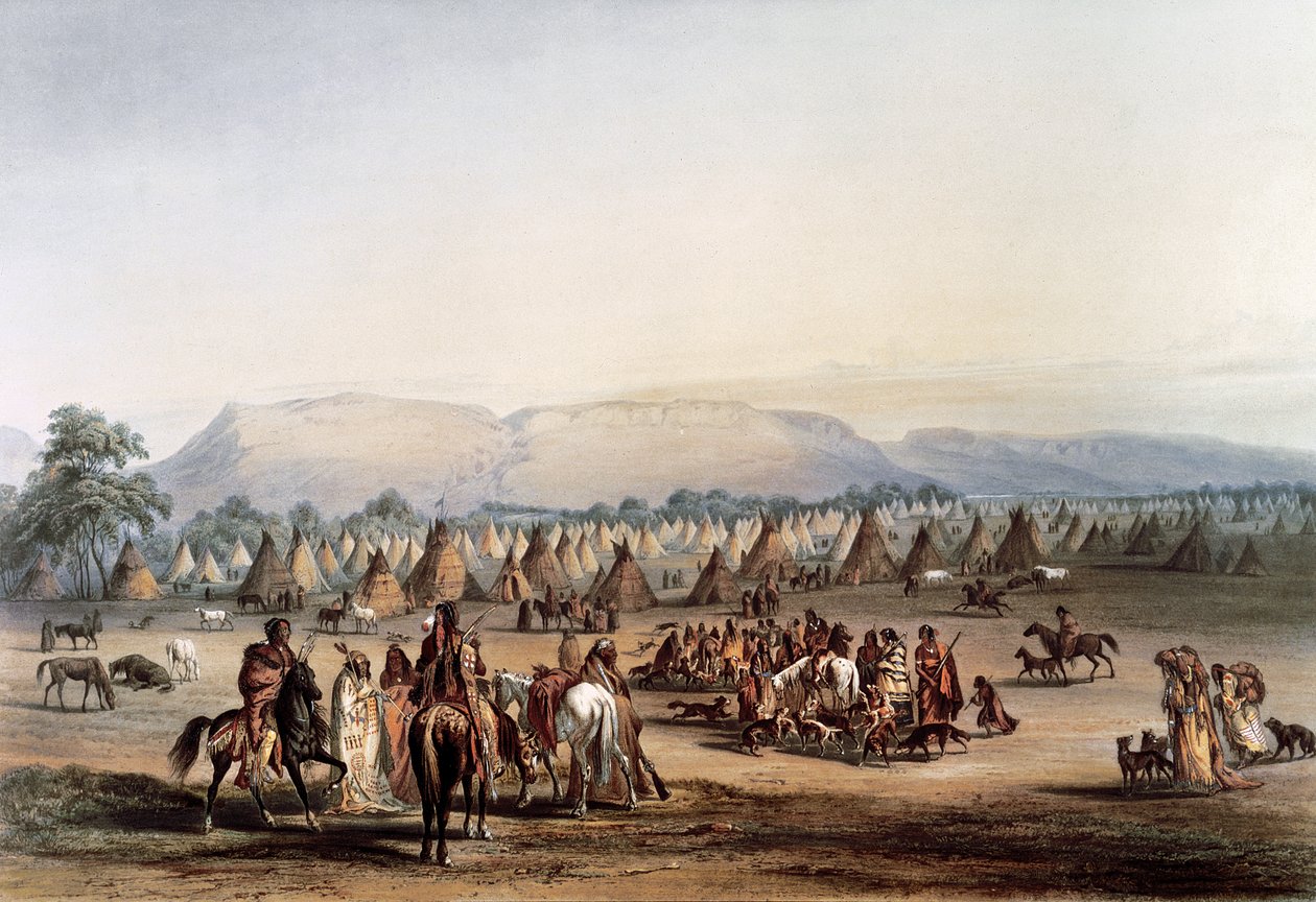 Accampamento degli indiani Piekann da George Catlin