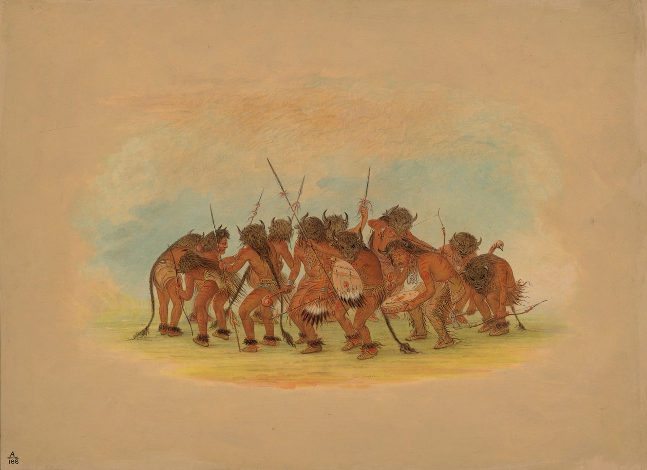 Danza del bufalo Mandan, 1861 da George Catlin
