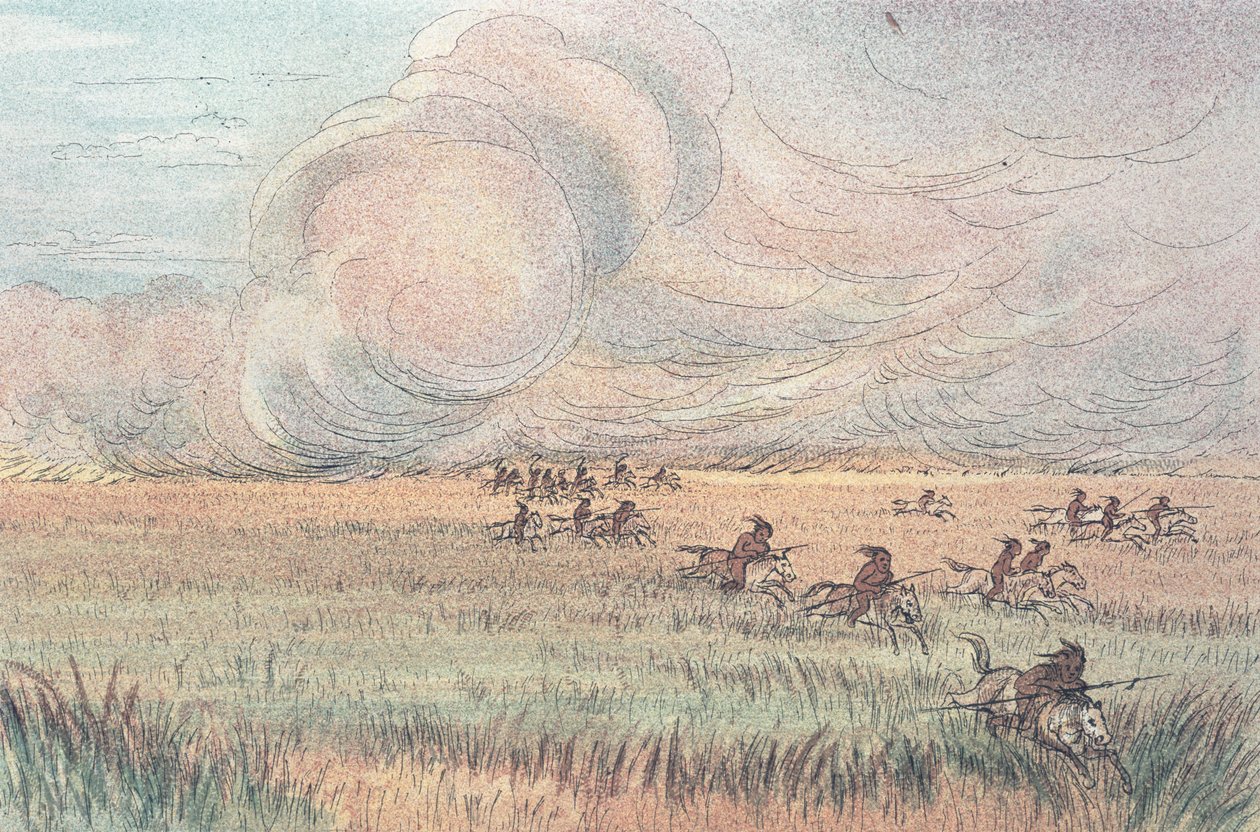 Incendio della prateria del Missouri da George Catlin