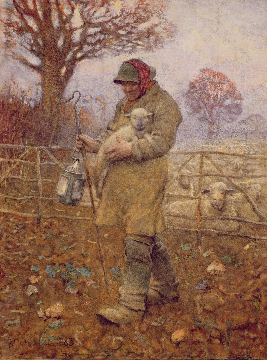 Pastore con un agnello, 1883 da George Clausen