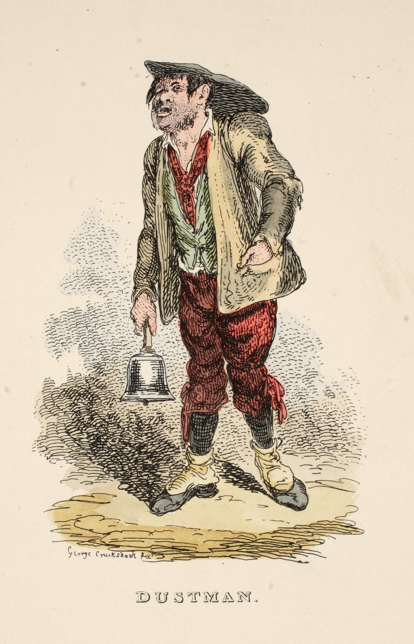 Spazzino, da The Gentlemans Pocket Magazine, pub. 1827 (incisione colorata a mano) da George Cruikshank