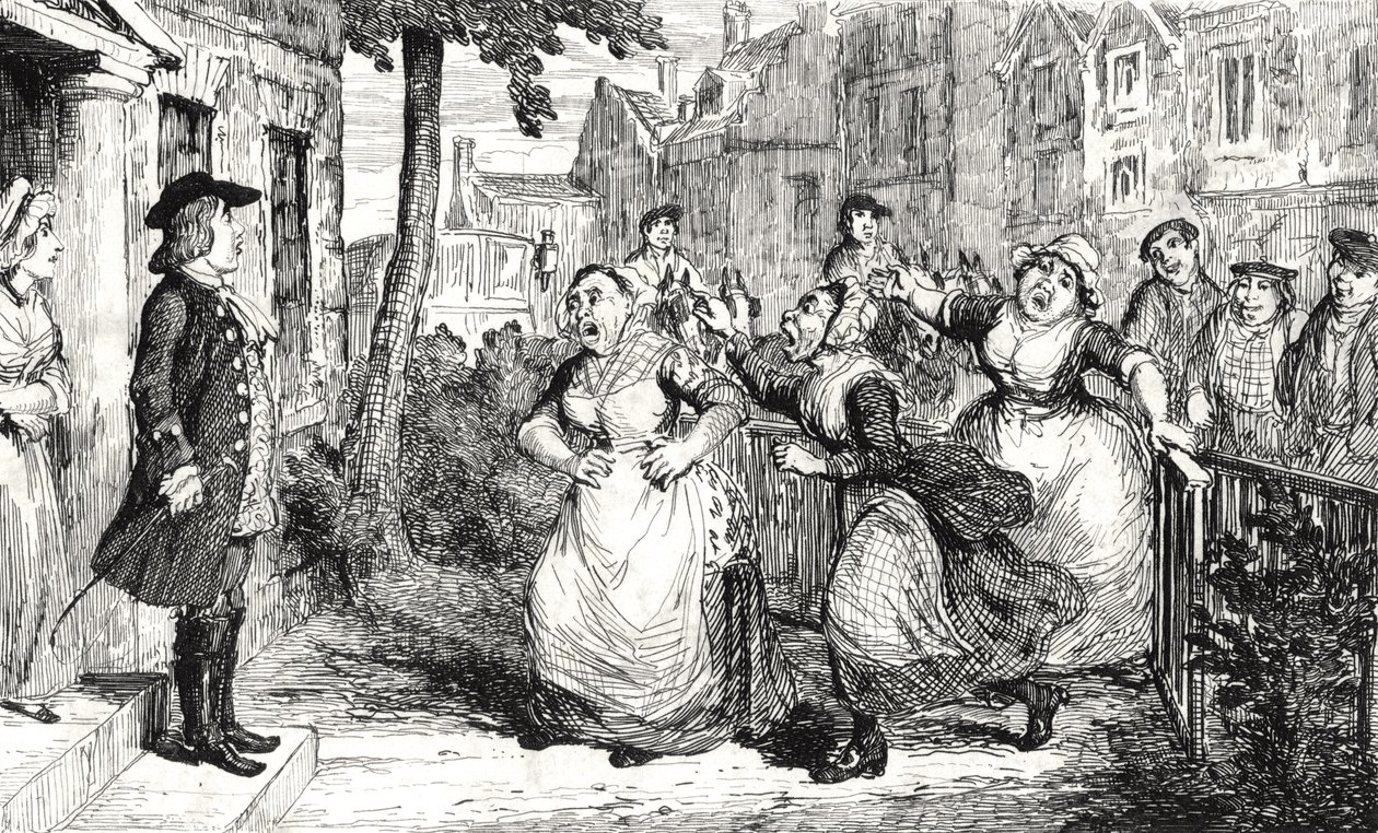 Gideon Gray che si rivolge alle mogli di Middlemas, illustrazione da 