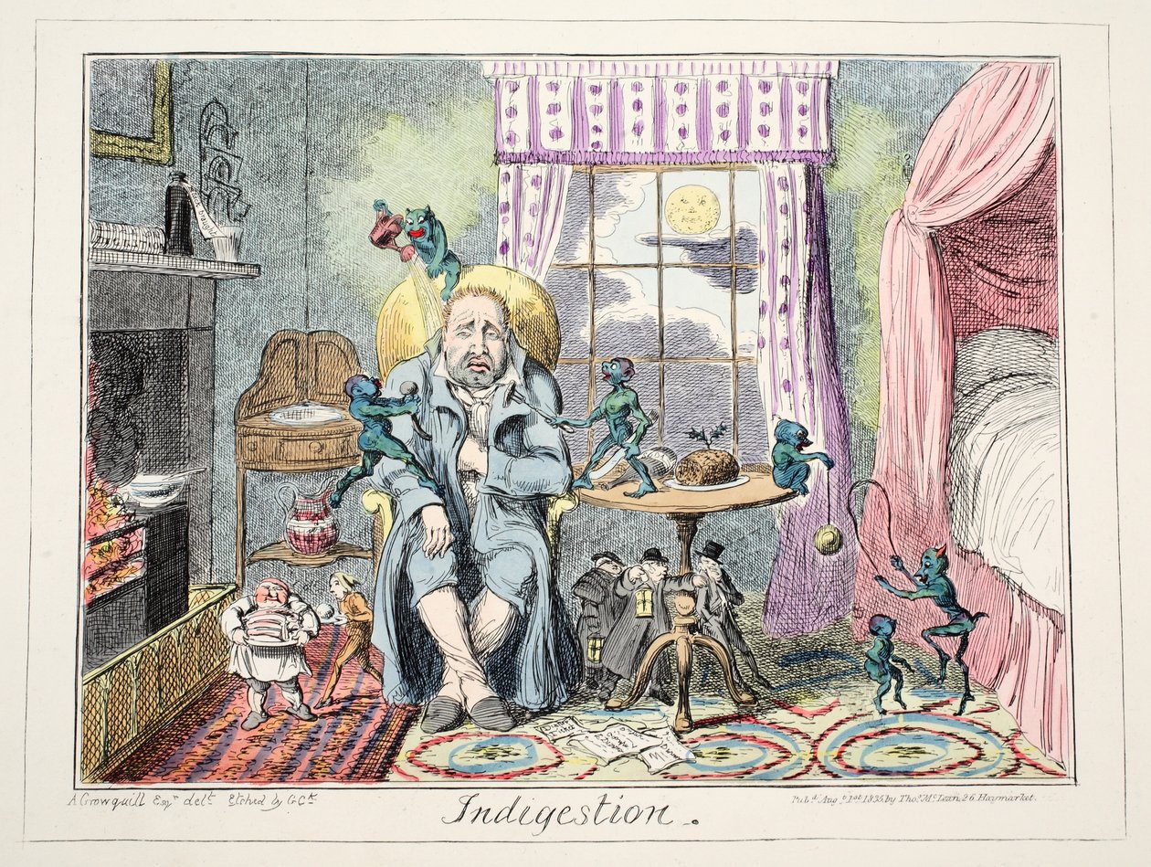 Indigestione, 1835 da George Cruikshank