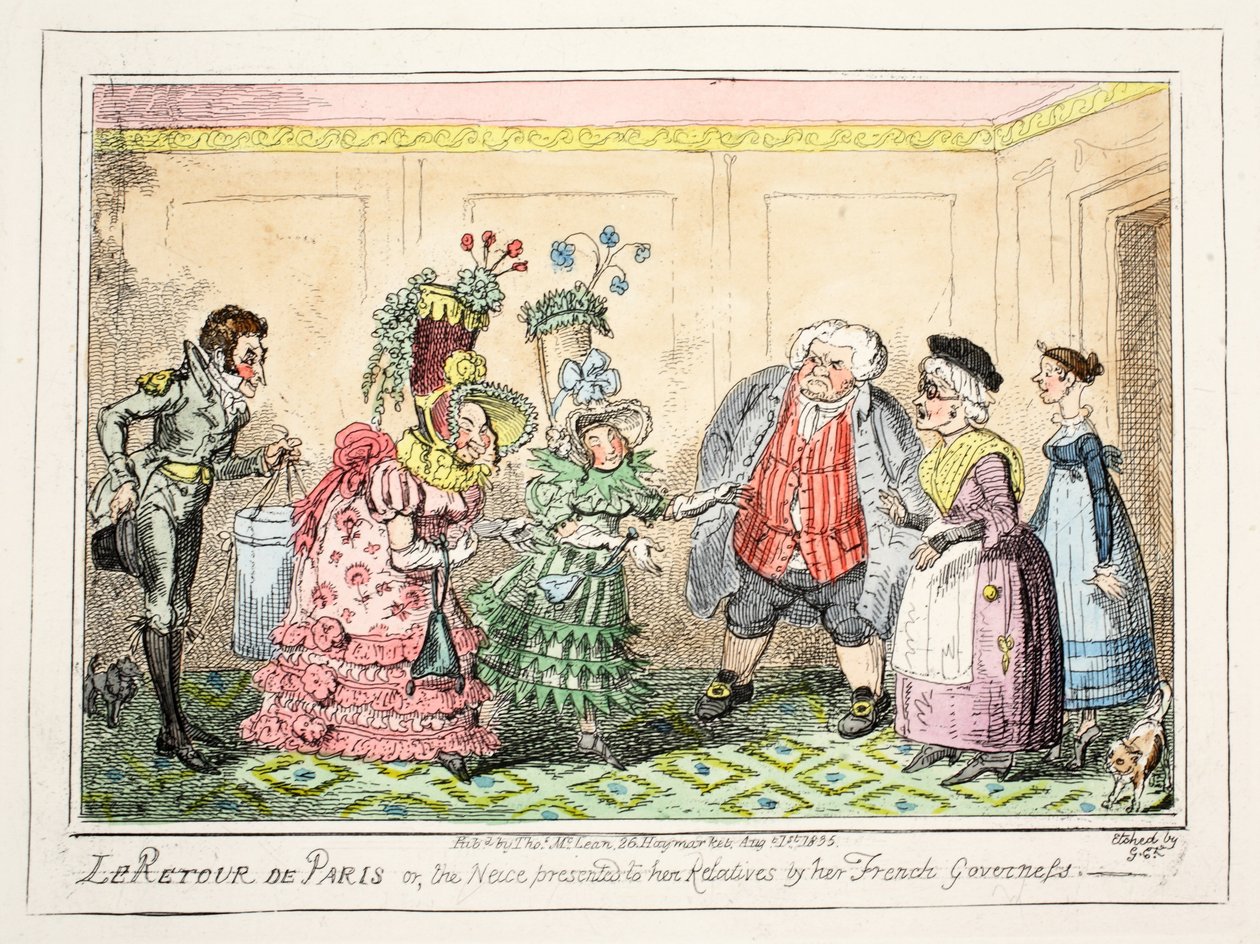 Il ritorno da Parigi, o, la nipote presentata ai suoi parenti dalla sua governante francese da George Cruikshank
