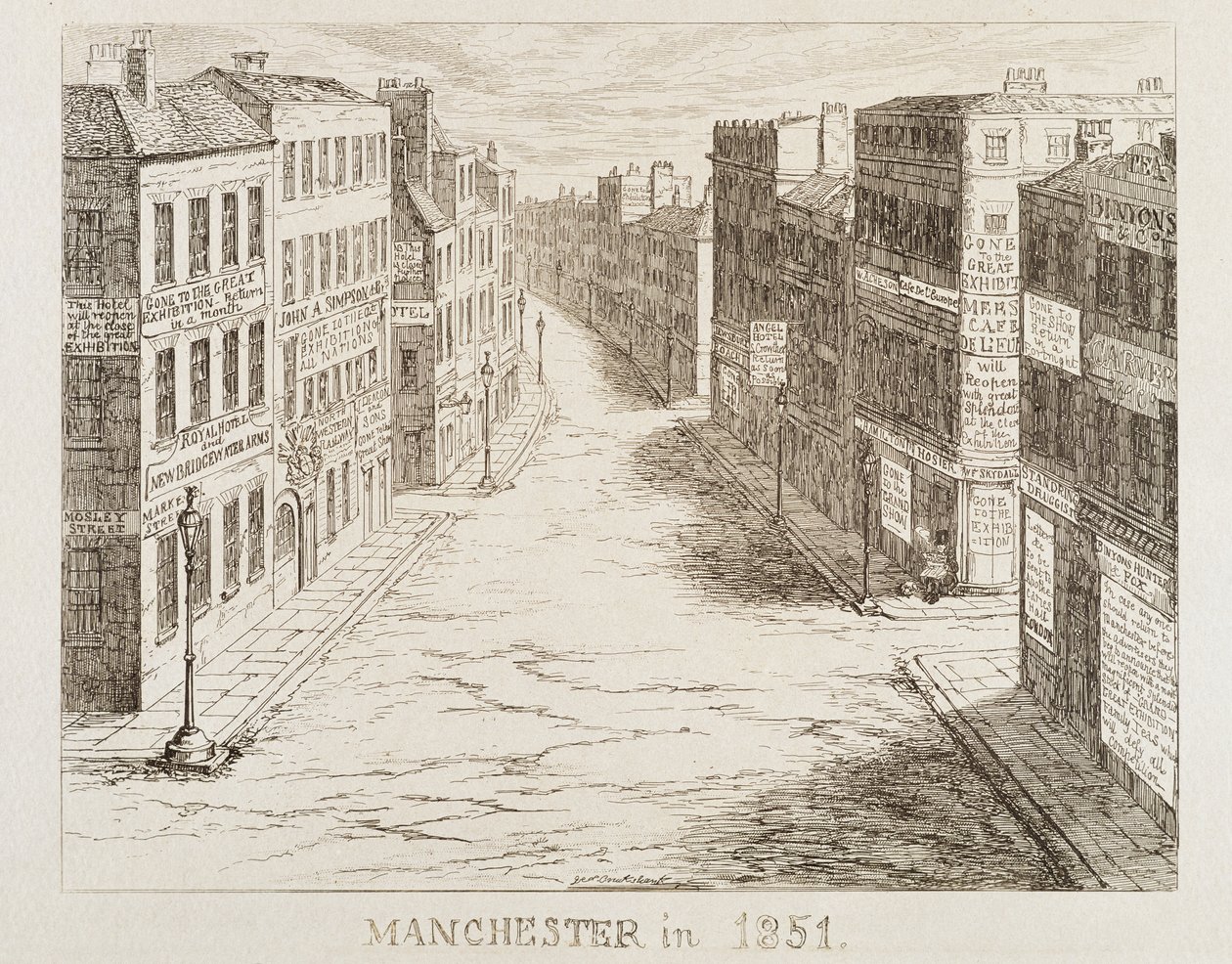 La Grande Esposizione di Mayhew del 1851: Manchester nel 1851 da George Cruikshank