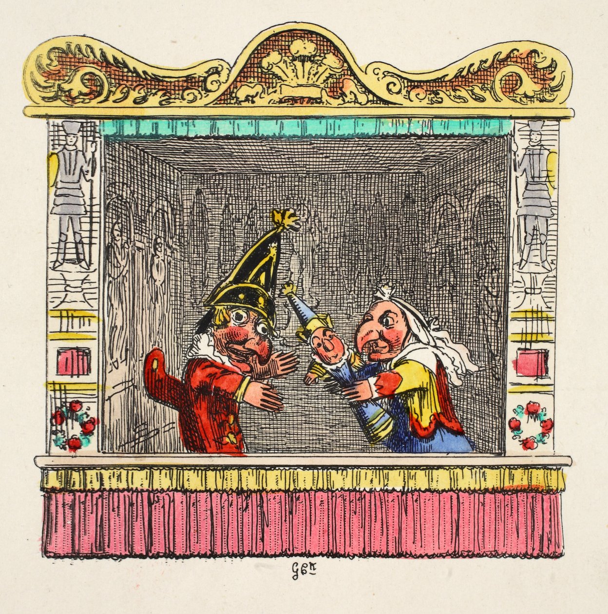 Punch e Judy con il bambino da 